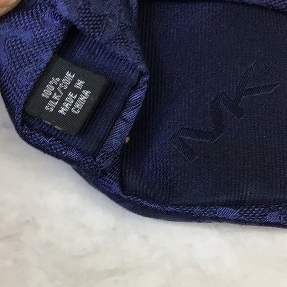 Michael Kors silk skinny navy blue Necktie in Baroque style, Repp Silk - Picture 5 of 6